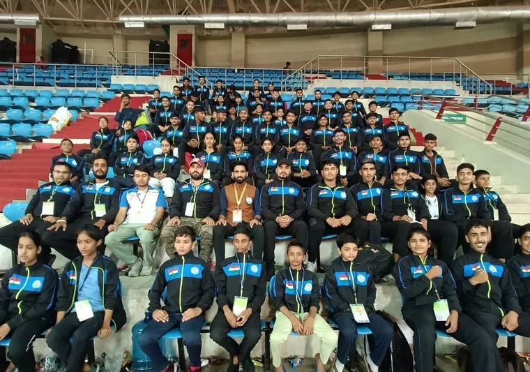Academy team at a stadium event