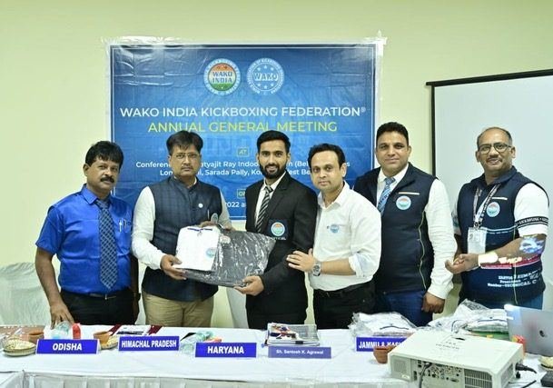 Pushpendra Veer Gurjar at the WAKO India Kickboxing Federation Annual General Meeting